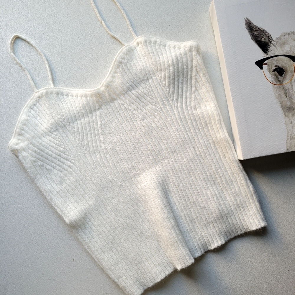 CUPSHE Ribbed White/Ivory  Tank Top Size XL